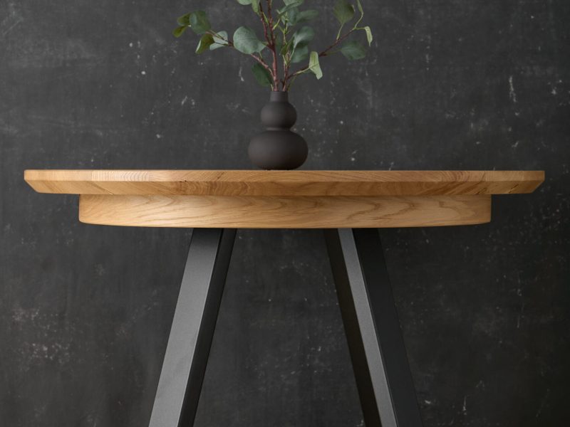 "stół okrągły MODERNO - meble drewniane na wymiar - loftowe, industrialne, skandynawskie”
