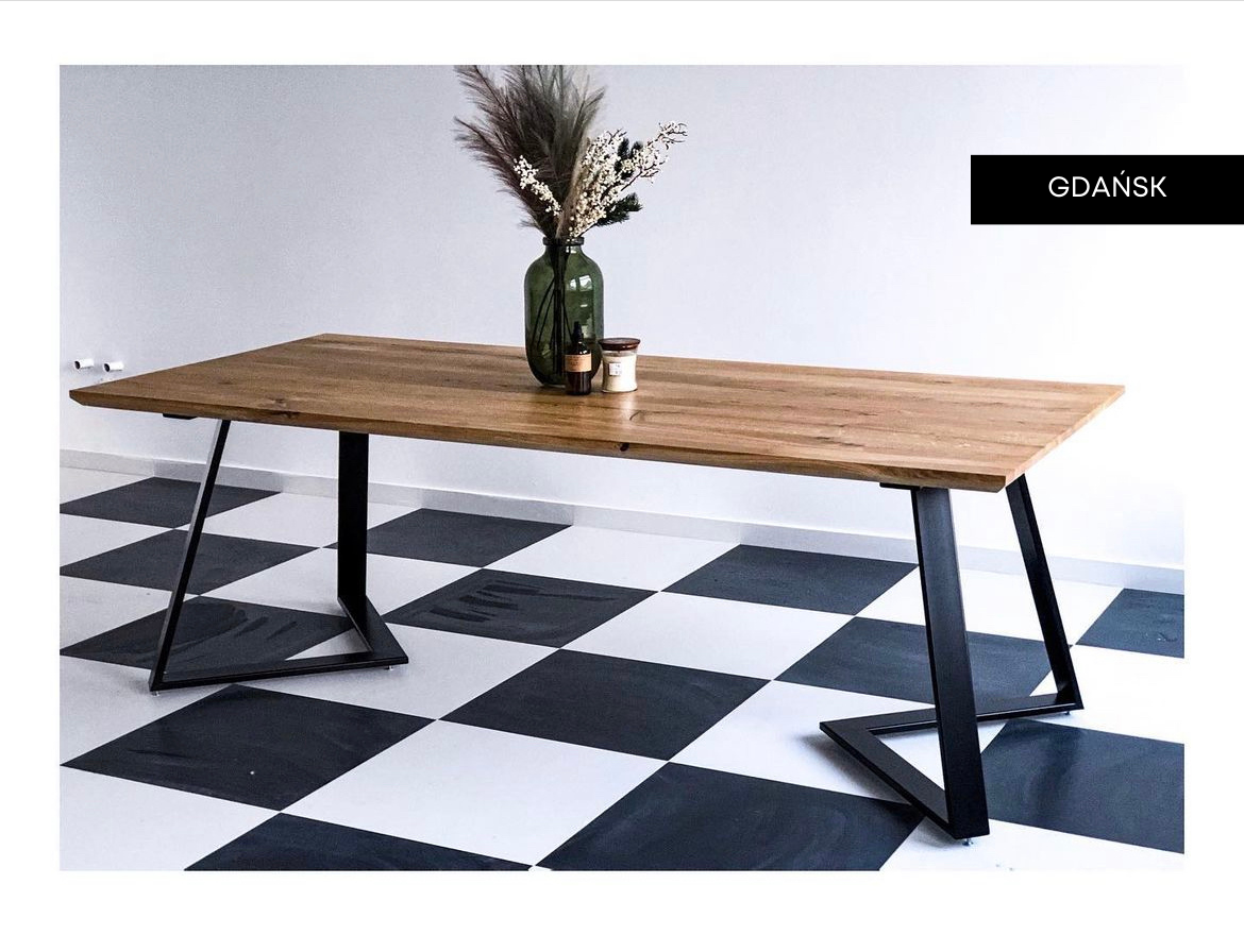 "stół dębowy DIAGO - meble drewniane na wymiar - loftowe, industrialne, skandynawskie”