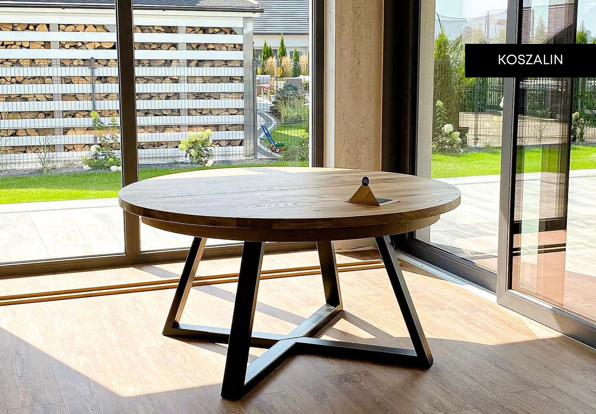 "stół dębowy MODERNO - meble drewniane na wymiar - loftowe, industrialne, skandynawskie”