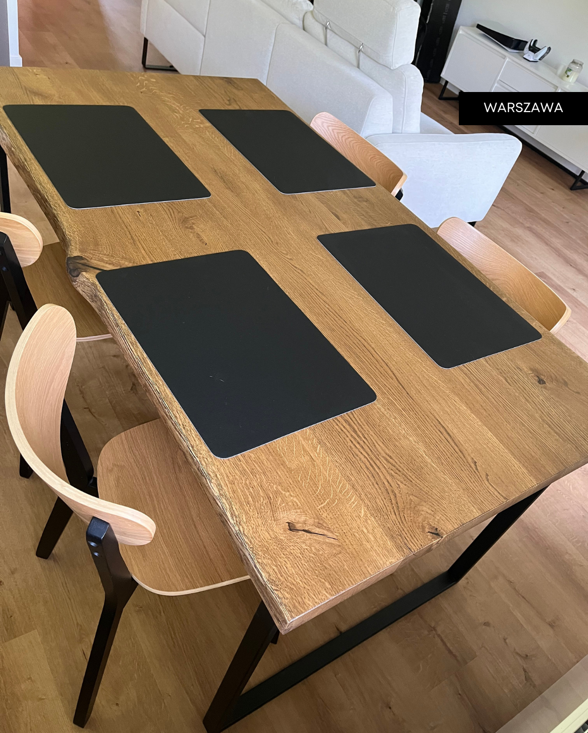 "stół dębowy SLIMO - meble drewniane na wymiar - loftowe, industrialne, skandynawskie”